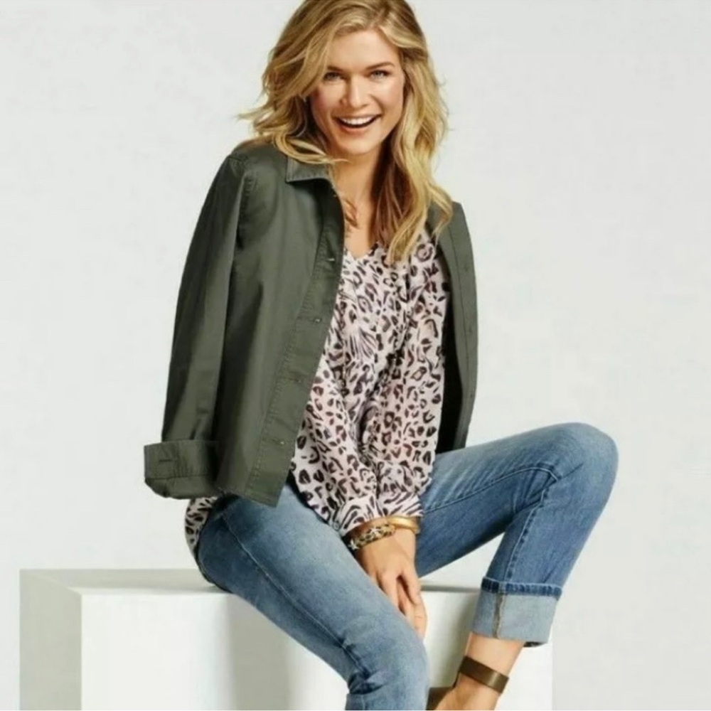 CAbi Glamour Animal Print Leopard Blouse 5337